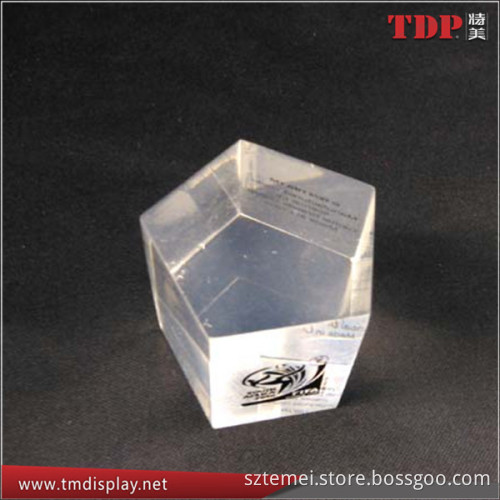 Customized Clear Acrylic Block with Printed / Engraved logo for Souvenir Plexiglass Block